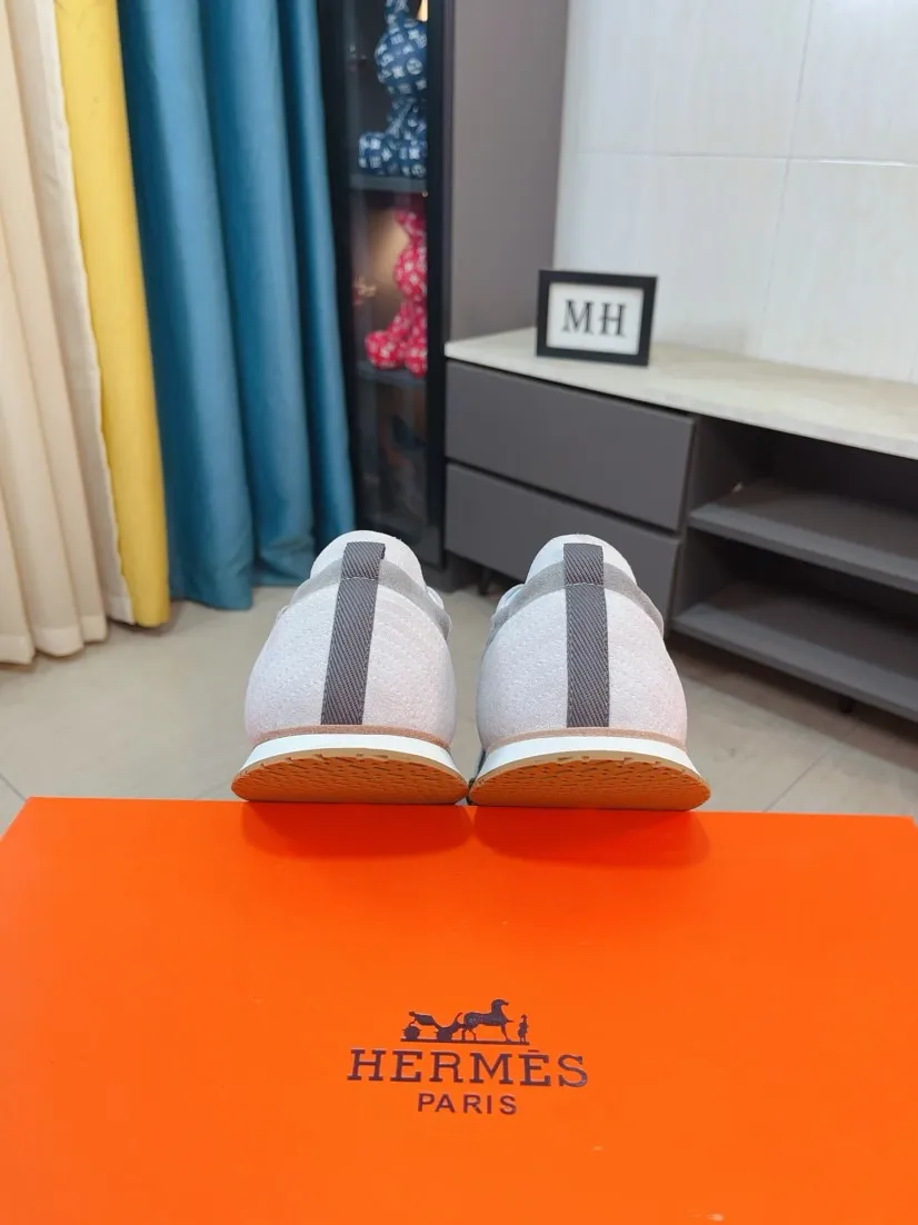 Men's shoes 💰480🌸🌸[HERMES] Hermès sneakers, the upper is made of calfskin and suede, imported materials, full of texture, the lightweight sole is decorated with contrasting patterns, creating a versatile fashion style. Size: 38-44, 45 customized